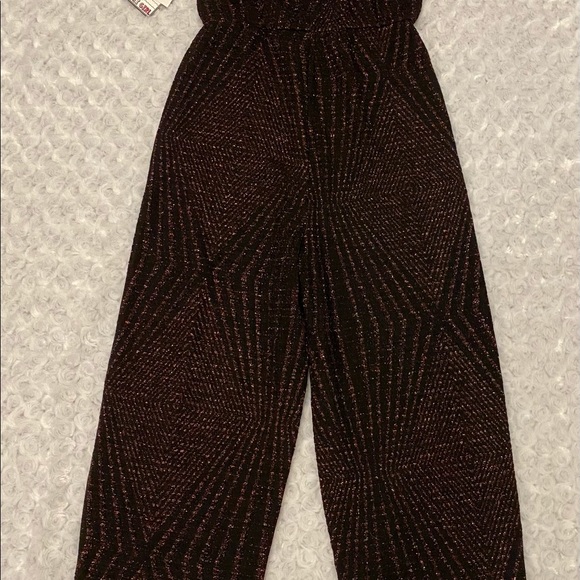 Trixxi Girl Black Rainbow Metallic Ruffle Jumpsuit - M - Picture 9 of 13